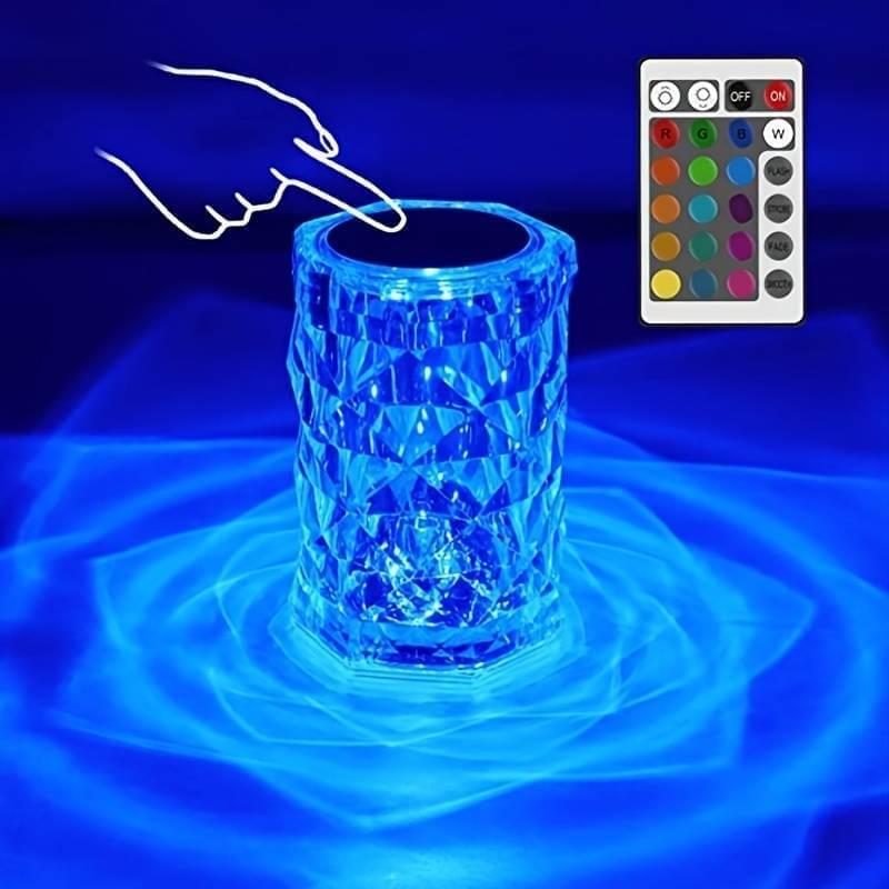 Crystal Lamp, Touch Control Rose Crystal Table Lamp With 16 RGB Color