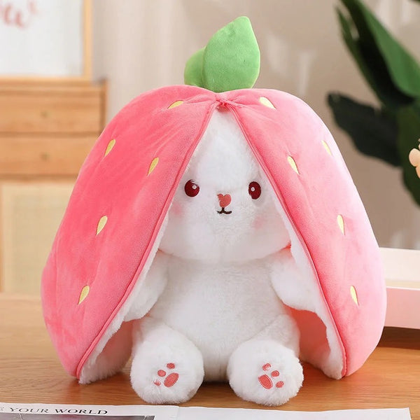 Strawberry Bunny | Pink & Orange | Scented | 25 cm