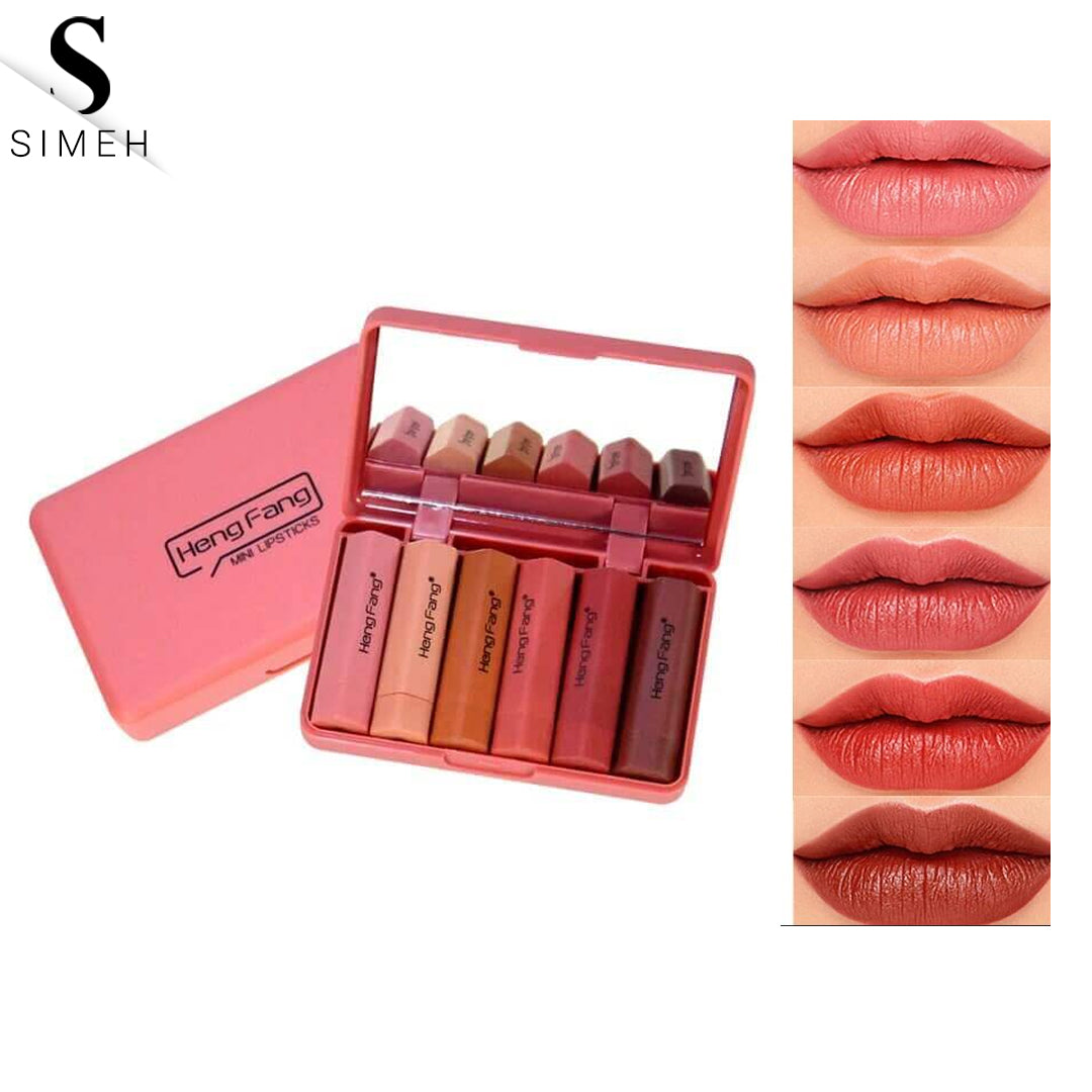 Heng Fang Mini Matte Lipsticks Pack Of 6 Colors