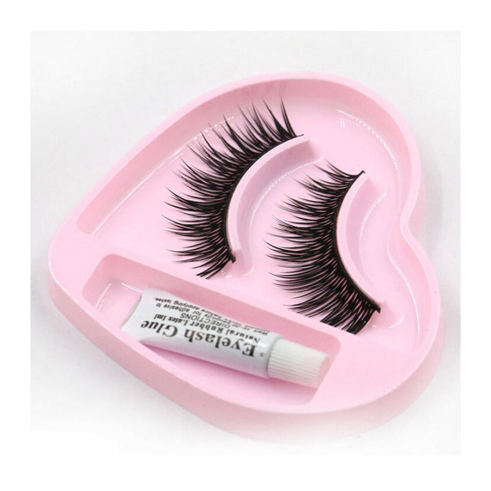 1pc Heart Shape False Eyelashes+Eyelash Glue