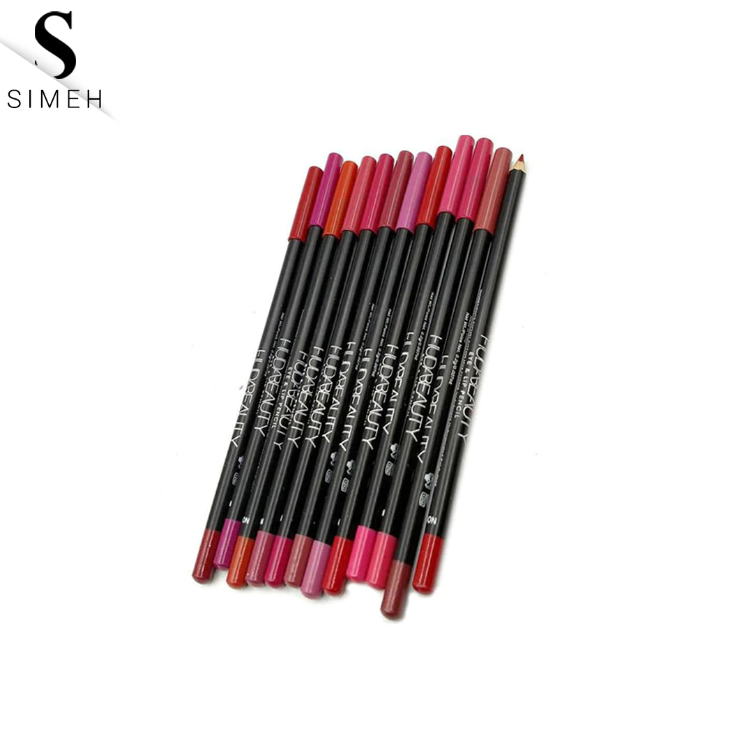 Huda Beauty Lip Pencil Pack Of 12 Pcs Set