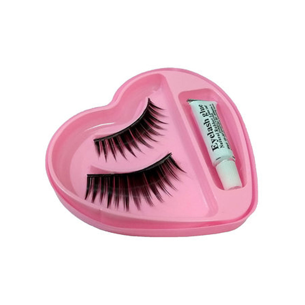 1pc Heart Shape False Eyelashes+Eyelash Glue