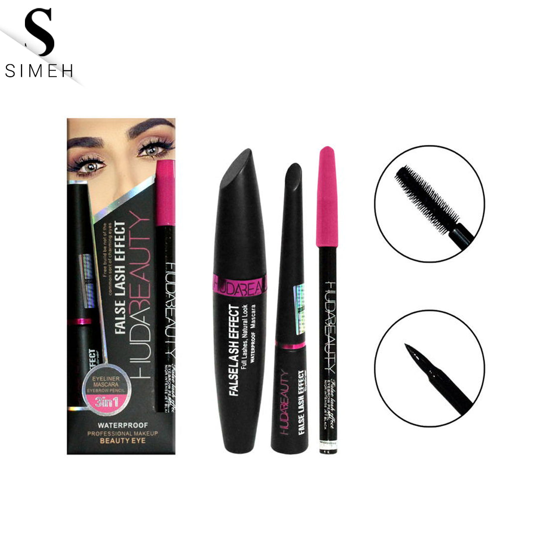 HUDA Beauty 3 in 1 Liner Mascara Eyebrow Pencil