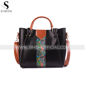 Simeh - 4 Pcs Jet Black Handbag