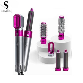 5 in 1 Interchangeable Hot Air Brush & Hair Dryer