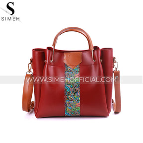 Simeh - 4 Pcs Wine Red Handbag