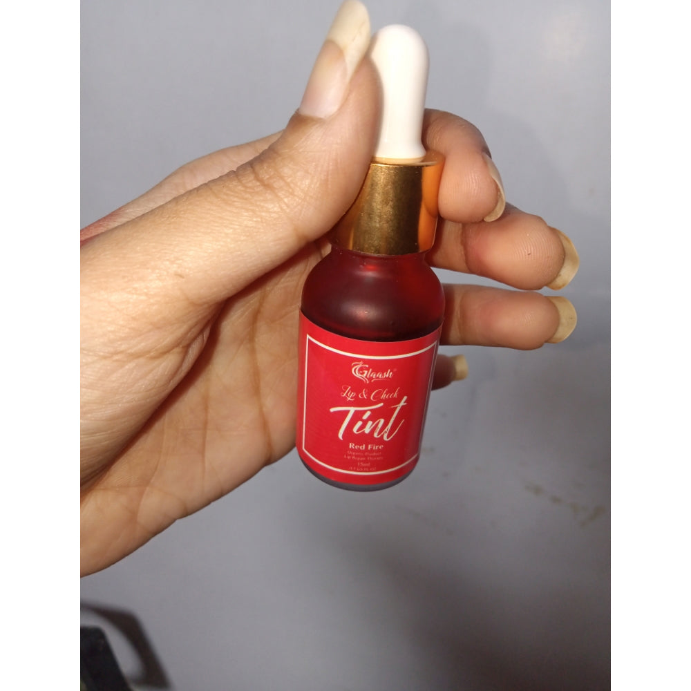 GLAASH LIP & CHEEK TINT WATER BASED RED FIRE 15ML