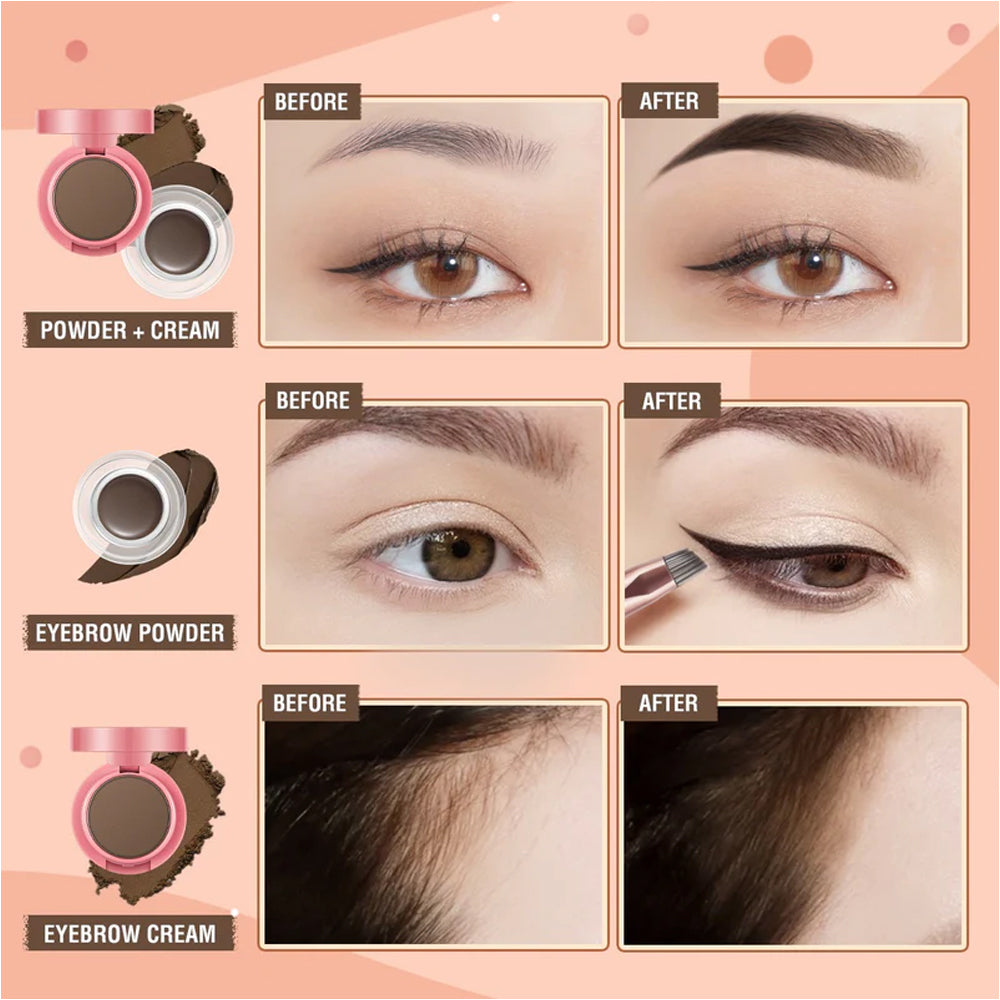 SIMEH | PINKFLASH PF-E22 Eyebrow Gel & Powder Kit 2 in 1 Duo Effect