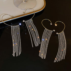 Long Hanging Earrings For Women Sparkling Tassel