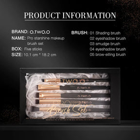 PRO STARSHINE MAKEUP BRUSH SET (5 PCS) | O.TWO.O