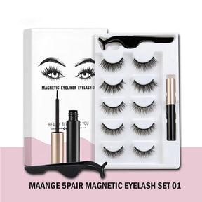 5Pair Magnetic Eyelashes, Magnetic Eyeliner & Tweezer