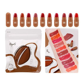 DEROL 10 Colour Bag Cocoa Capsule Mini Candy Matte Lipstick Kit