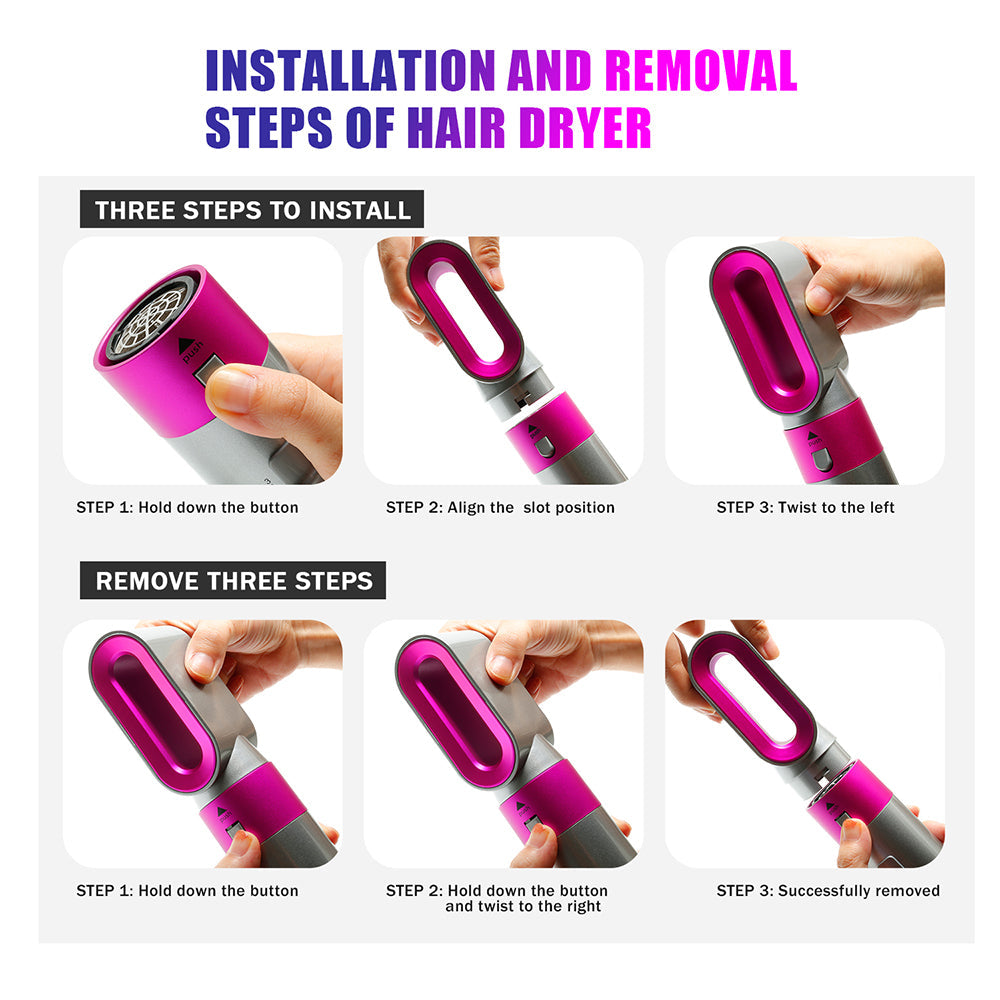 5 in 1 Interchangeable Hot Air Brush & Hair Dryer